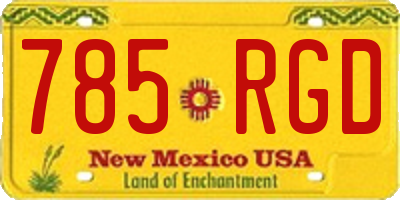 NM license plate 785RGD