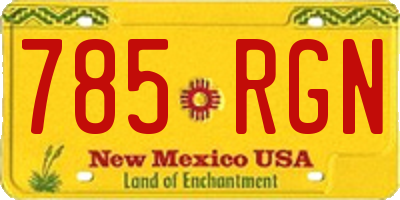 NM license plate 785RGN