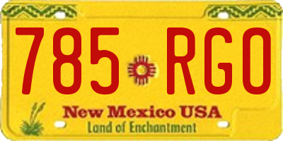 NM license plate 785RGO