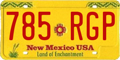 NM license plate 785RGP