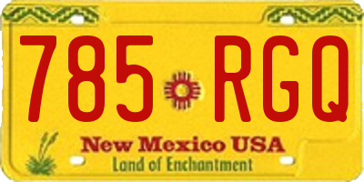 NM license plate 785RGQ