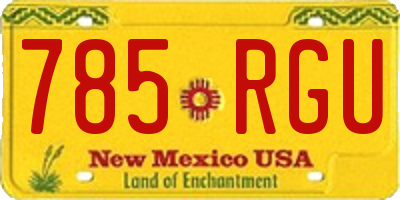 NM license plate 785RGU