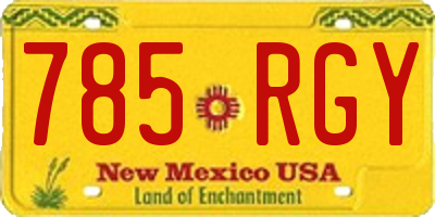 NM license plate 785RGY