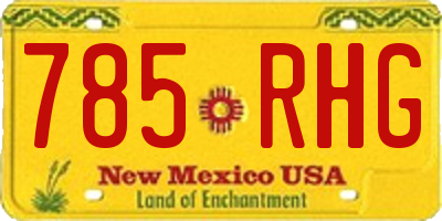 NM license plate 785RHG