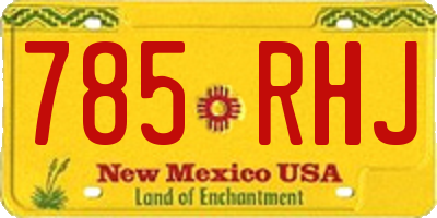 NM license plate 785RHJ