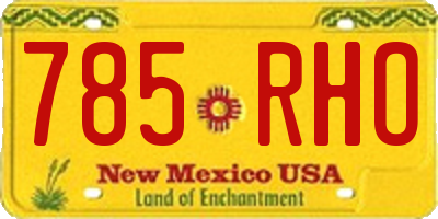 NM license plate 785RHO
