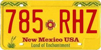 NM license plate 785RHZ