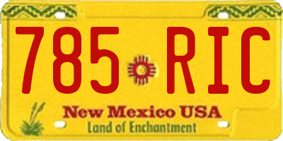 NM license plate 785RIC