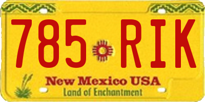 NM license plate 785RIK