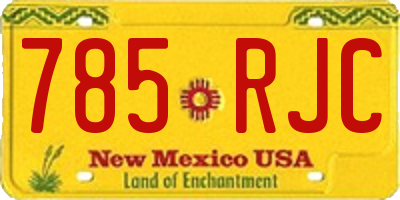 NM license plate 785RJC