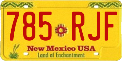 NM license plate 785RJF