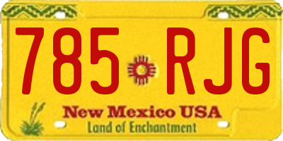 NM license plate 785RJG