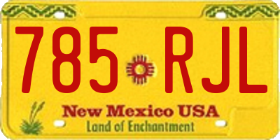 NM license plate 785RJL