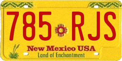 NM license plate 785RJS