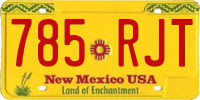NM license plate 785RJT