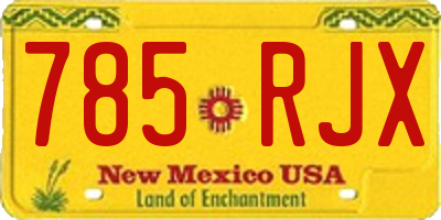 NM license plate 785RJX