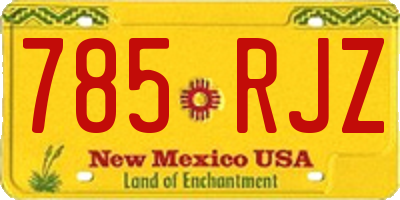 NM license plate 785RJZ