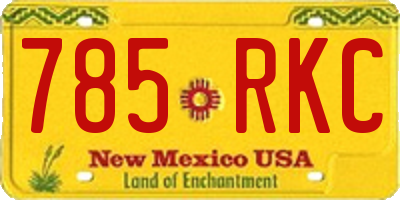 NM license plate 785RKC