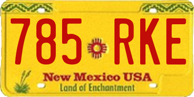 NM license plate 785RKE