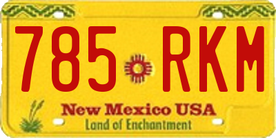 NM license plate 785RKM
