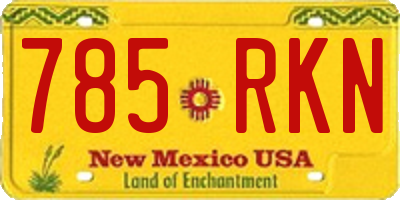 NM license plate 785RKN