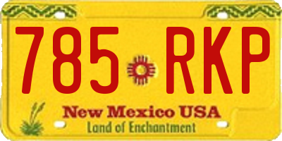 NM license plate 785RKP