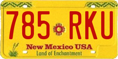 NM license plate 785RKU