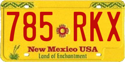 NM license plate 785RKX