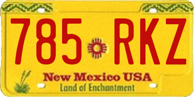 NM license plate 785RKZ