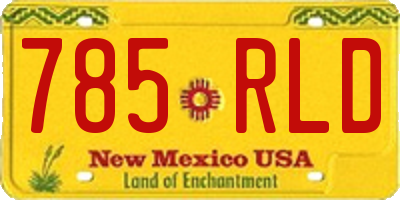 NM license plate 785RLD