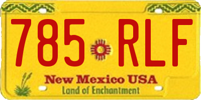 NM license plate 785RLF