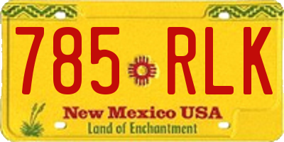 NM license plate 785RLK