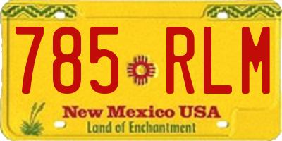 NM license plate 785RLM