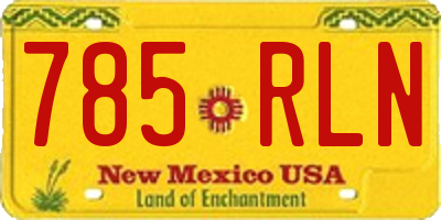 NM license plate 785RLN