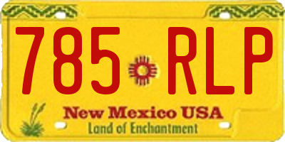 NM license plate 785RLP