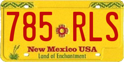 NM license plate 785RLS