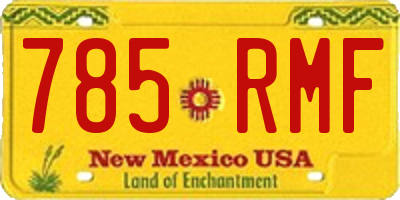 NM license plate 785RMF