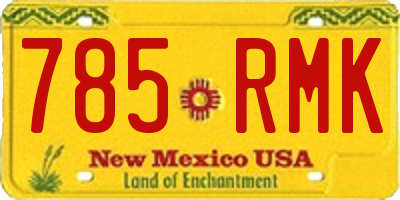 NM license plate 785RMK