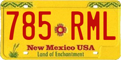NM license plate 785RML