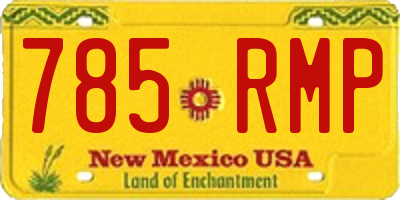 NM license plate 785RMP