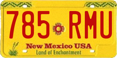 NM license plate 785RMU