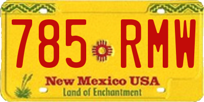 NM license plate 785RMW