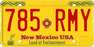 NM license plate 785RMY