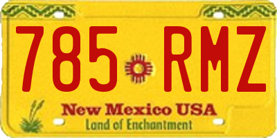 NM license plate 785RMZ