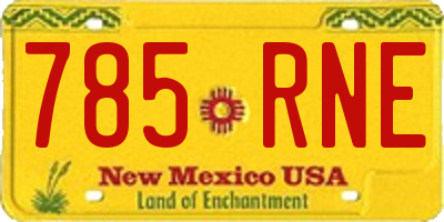NM license plate 785RNE