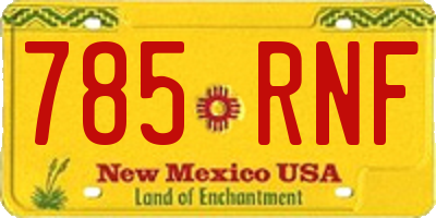 NM license plate 785RNF