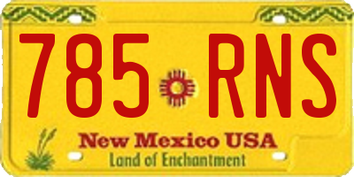 NM license plate 785RNS