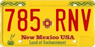 NM license plate 785RNV