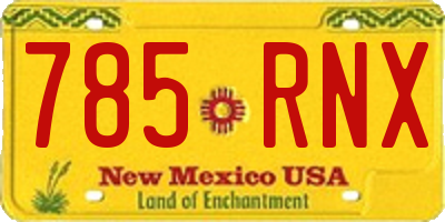 NM license plate 785RNX