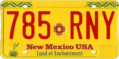 NM license plate 785RNY